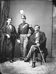 Retrato de nobres romanos posando em uma foto de estúdio