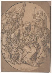 A Sagrada Família com o Menino São João, em um Oval, c.1623