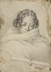 Retrato da escritora Bettine von Arnim 1785-1859, née Brentano, ca 1809.