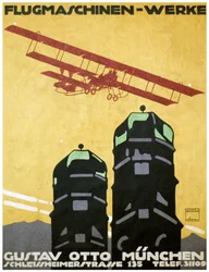 Máquinas Voadoras - Obras, Poster. 1912 (litografia)