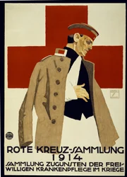 Campanha de Angariação de Fundos para a Cruz Vermelha Alemã, pub. 1914 (cor litho)