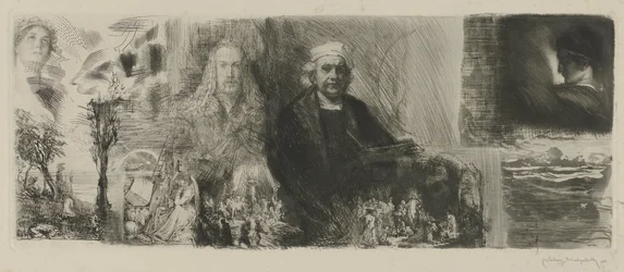 Obras de Rembrandt e Dürer em diferentes técnicas de impressão An die Schönheit (título no objeto)