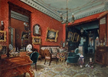 Uma sala de estar, década de 1840
