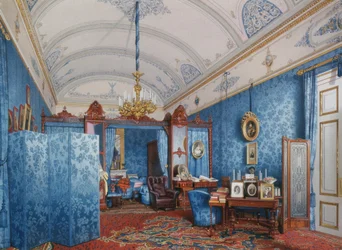 Interiores do Palácio de inverno. O camarim da imperatriz Maria Alexandrovna, 1857