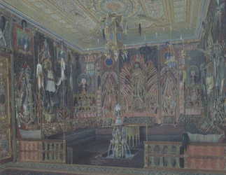 A sala turca asiática no Great Palais em Tsarskoye Selo