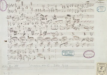 Página da partitura musical de "Fidelio": início do acto III