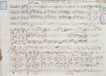 Página da partitura da Sinfonia n.º 6 em fá maior, opus 68, de Ludwig van Beethoven