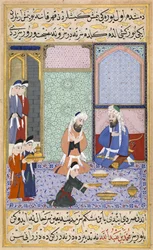 Cena da festa, c.1594 (guache com ouro)