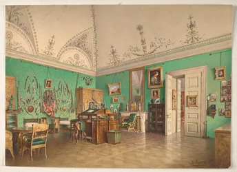 Interior do estudo do Grão-Duque Mikhail Nikolayevich em São Petersburgo