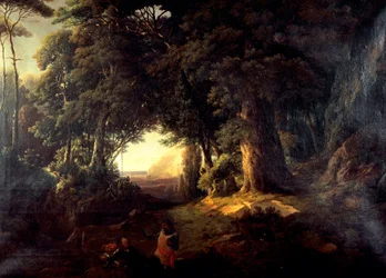 Baptismo de Clorinda, por Luigi Ashton (1824-1884), óleo sobre tela, 87x120 cm