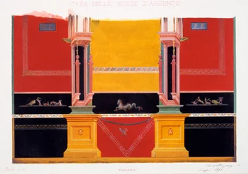 Decorações de parede da Casa do Casamento de Prata, Pompeia, 1898