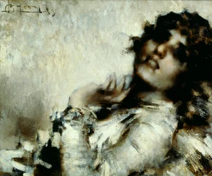 Retrato de Mulher, de Luigi Conconi (1852-1917), óleo sobre tela, 50x60 cm