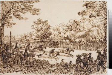 Horse Racing (provavelmente a festa de San Giovanni a Florence) (Ink, c.1825)