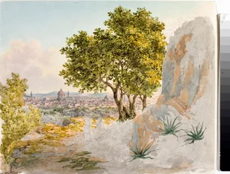 Vista panorâmica de Florença (Desenho e Aquarela, ca. 1825)