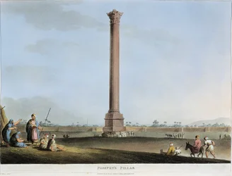 Egipto, Alexandria, Pilar de Pompeu por Luigi Mayer