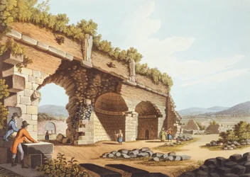 Viajantes europeus em frente ao Templo de Diana em Éfeso