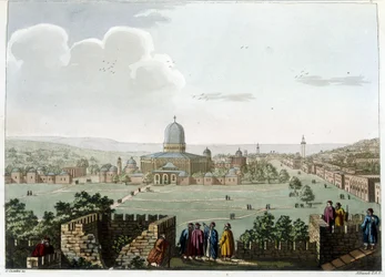O Templo de Salomão (Mosquee a Jerusalem) - em "Views in the Ottoman dominions, in Europe, in Asia, and some of the Mediterranean islands" dos desenhos originais tirados por Luigi Mayer, Londres
