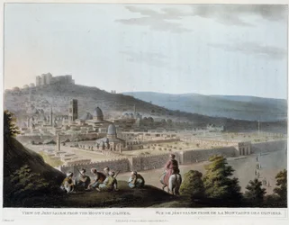 Vista de Jerusalém tirada do Monte das Oliveiras - gravura