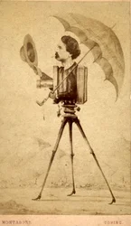 Caricatura de fotógrafo-câmara