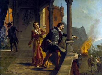 Le Trouvère (il Trovatore) de Giuseppe Verdi. cromolithographby Luigi Morgari