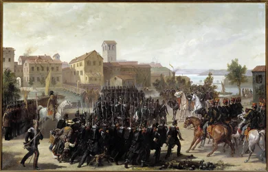 A captura da cidade de Peschiera del Garda pelos piemonteses, 30 de maio de 1848 (óleo sobre tela