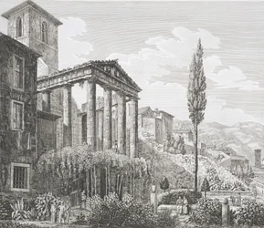 Templo de Hércules em Cora, de "As Antiguidades dos contornos de Roma", publicado em 1824-26 (ver também 205038)