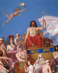 Conselho dos deuses no Olimpo - Pormenor da abóbada da Sala da Ilíada de Luigi Sabatelli (1772-1850), 1819-1825, Florença, Palazzo Pitti