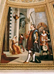 Galileu Galilei observa o candeeiro a balançar para trás e para a frente na catedral de Pisa, 1582