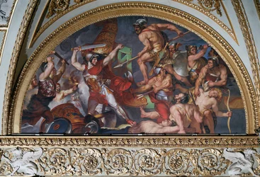A Ilíada de Homere: "Hector fighter Ajax" (Ilíada de Homero: luta entre Hector e Ajax) Pintura de Luigi Sabatelli (1772-1850) 1819-1821 Florença, palazzo Pitti Itália