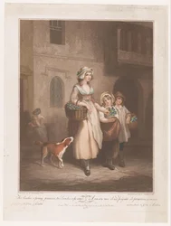 Bloemenverkoopster
Dois cachos por cêntimo de primatas (título sobre o objecto)
Straatroepen van Londen (título da série)
Cries of London (título da série)