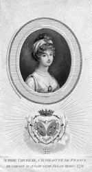 Marie-Therese-Charlotte de Bourbon, duquesa de Angouleme e Dauphine da França, 1805.