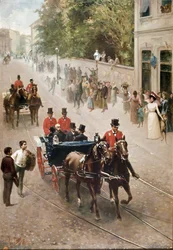 O Rei de Itália Umberto I de Saboia em Monza