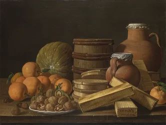 Ainda vida com laranjas e nozes. 1772