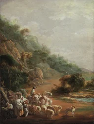 "Cena avec villageois" (Cena com Aldeões) Peinture de Luis Paret y Alcazar (1746-1799) - 1786 - Óleo sobre tela - Dim 48x37,2 cm Museo de Bellas Artes de Bilbao