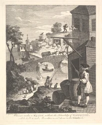 Sátira na Perspectiva Falsa: Frontispício da Perspectiva Kirbys, fevereiro de 1754.