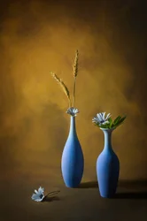 Natureza-morta com vasos azuis