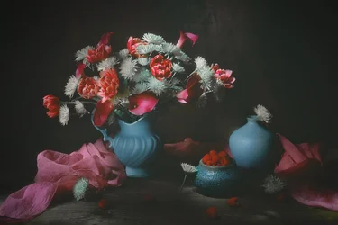 Natureza-morta floral atmosférica