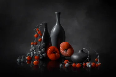 Natureza-morta melancólica de tomates