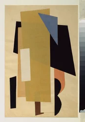 Pintura arquitetônica. Obra de Lyubov (Lioubov) Sergeyevna Popova (1889-1924), colagem
