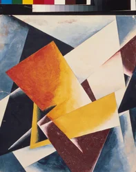 Pintura arquitetônica. Pintura de Lyubov (Lioubov) Sergeyevna Popova (1889-1924), óleo sobre tela