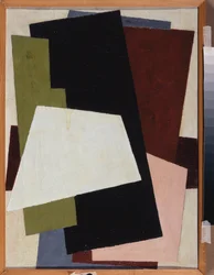 Pintura arquitetônica. Pintura de Lyubov (Lioubov) Sergeyevna Popova (1889-1924), óleo sobre tela