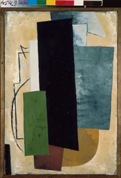 Pintura arquitectónica. Pintura por Lyubov (Lyubov) Sergeyevna Popova (1889-1924), óleo sobre tela