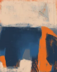 Azul Profundo, Laranja, Abstrato