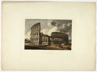 O Coliseu, placa quinze das Ruínas de Roma