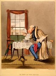 Tão quente quanto o Deuce !, impressão feita por George Hunt, 1827 (gravura colorida à mão)