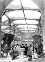 Coro da Igreja de St Martins, Dorking, Surrey, século XIX.