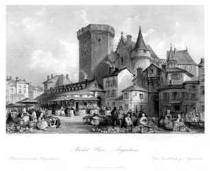 Market Place, Angoulême, França, século XIX