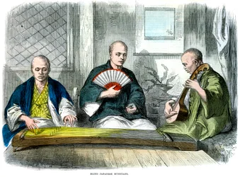 Músicos japoneses cegos, 1864