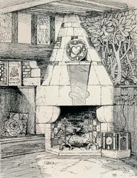 Uma lareira de canto, c1895, 1896