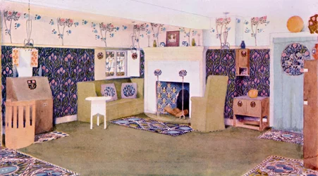 Design para a sala de visitas em Falkewood, c.1906